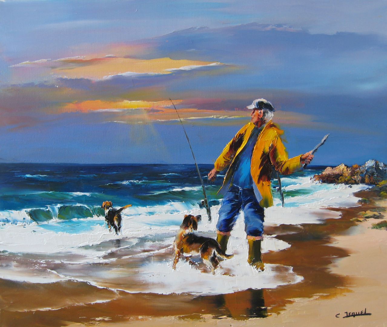 Pêcheur sur la plage