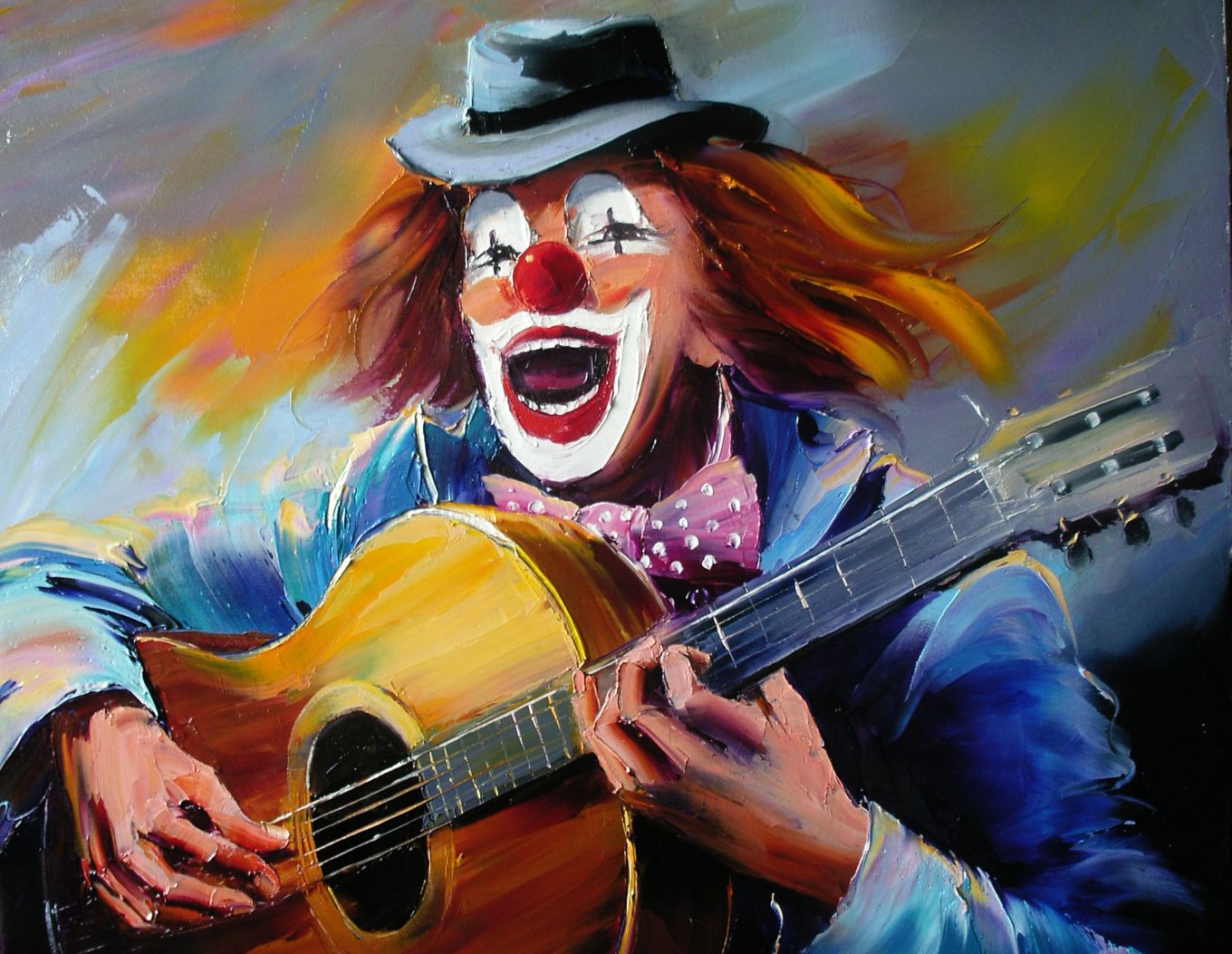 Clown à la guitare